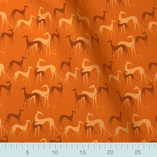 Windhunde orange © lobitos| Polsterstoff, Fat Quarter